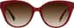 Front view of Cat-Eye Sunglasses 118418 in Red thumbnail