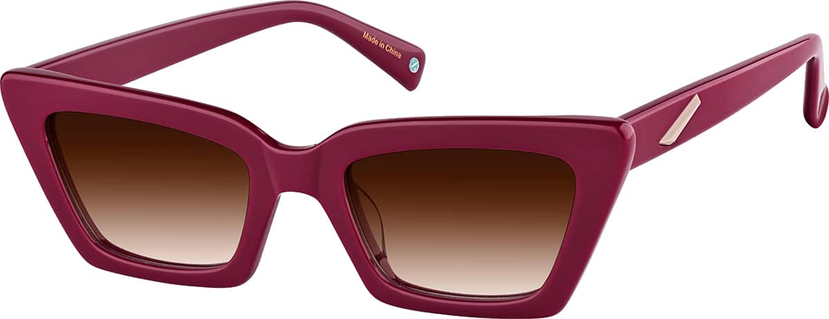 Angle view of Cat-Eye Sunglasses 118618 in Red