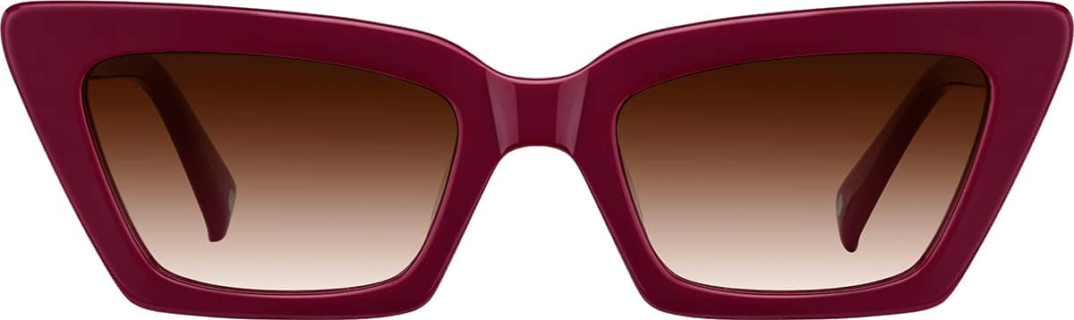 Front view of Cat-Eye Sunglasses 118618 in Red