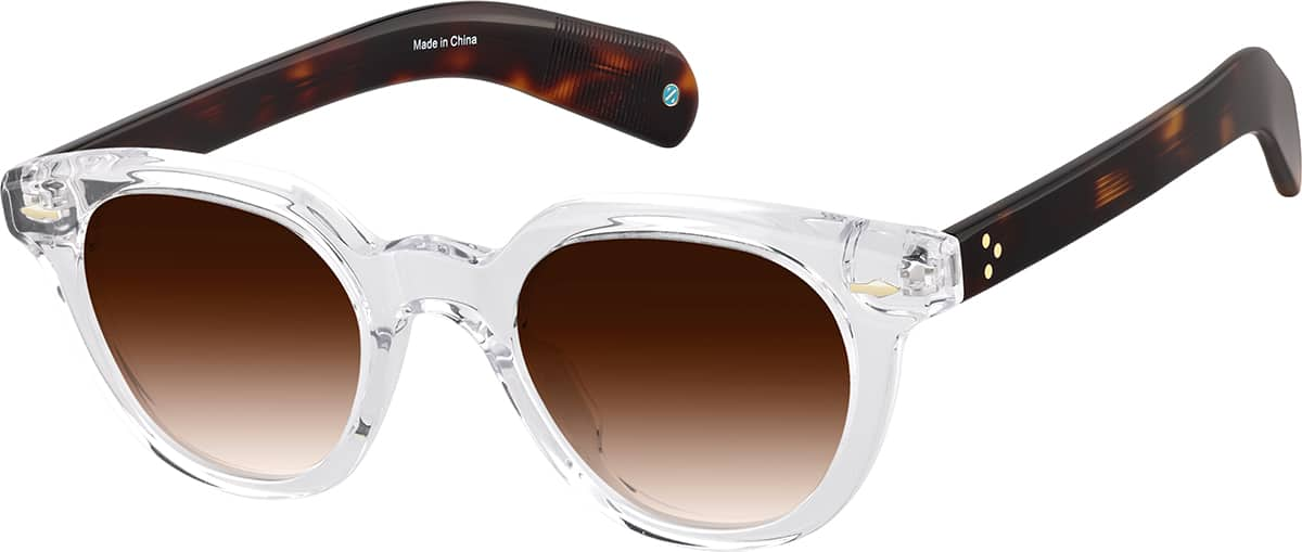 Angle view of Round Sunglasses 118823 in Clear