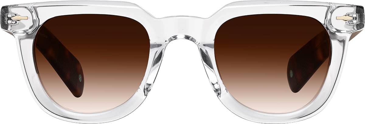 Front view of Square Sunglasses 118923 in Clear