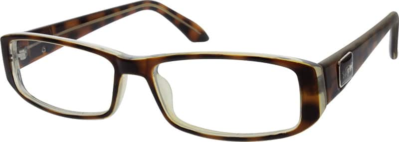 Angle view of Rectangle Glasses 120825 in Tortoiseshell