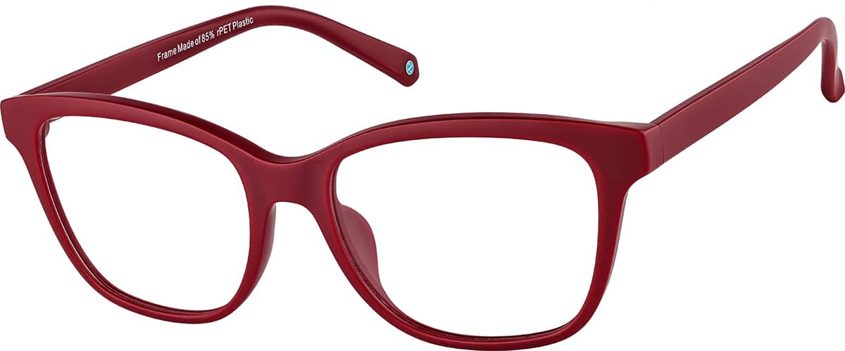 Angle view of Square Glasses 1210018 in Red