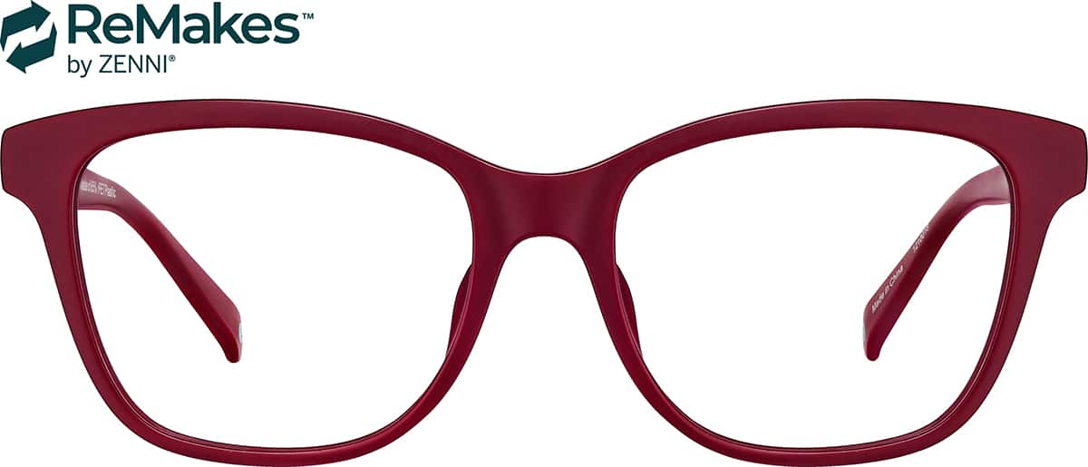 Front view of Square Glasses 1210018 in Red