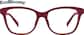 Front view of Square Glasses 1210018 in Red thumbnail