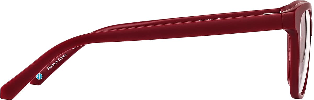 Side view of Square Glasses 1210018 in Red