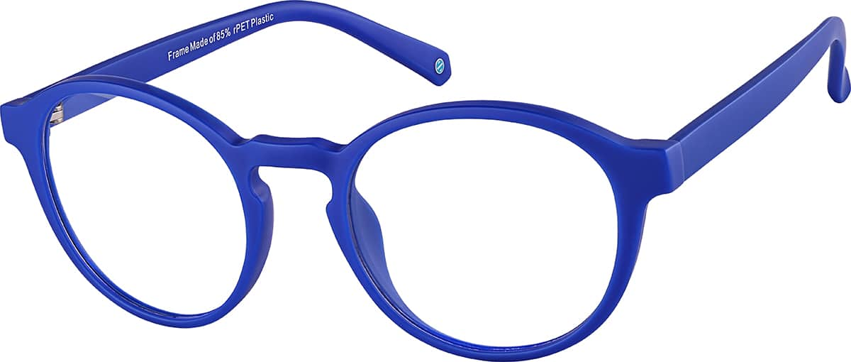 Angle view of Round Glasses 1210116 in Blue