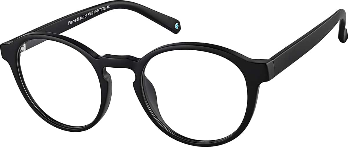 Angle view of Round Glasses 1210121 in Black