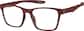 Angle view of OptiFlex Square Glasses 1210918 in Red thumbnail