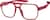 Angle view of OptiFlex Aviator Glasses 1211418 in Red thumbnail