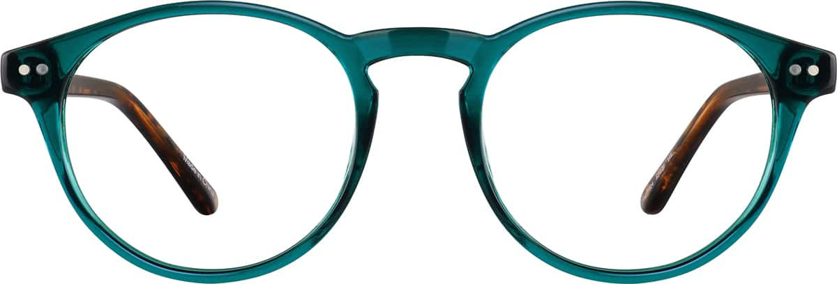 Front view of Round Glasses 1211924 in Green