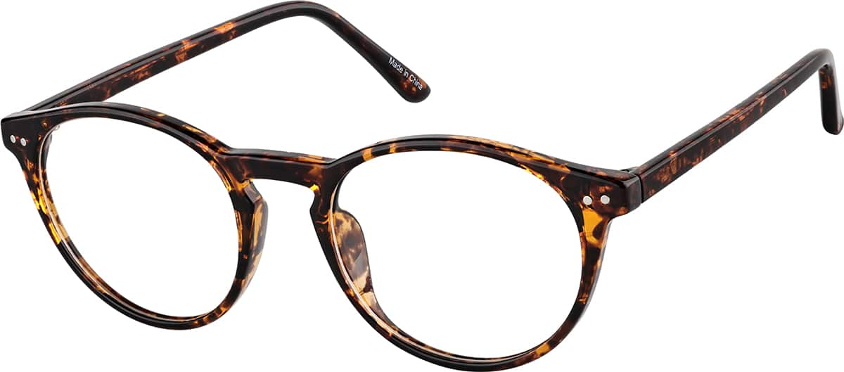 Angle view of Round Glasses 1211925 in Tortoiseshell