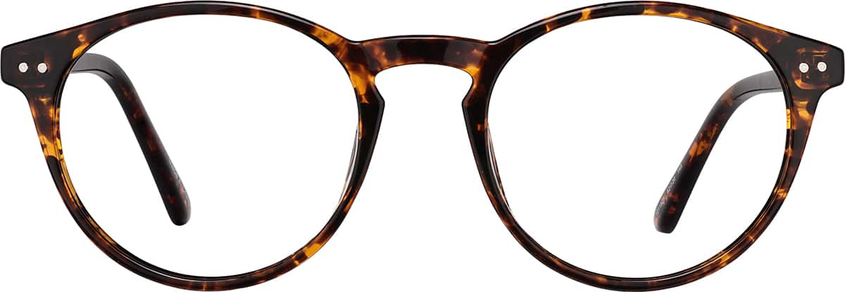 Front view of Round Glasses 1211925 in Tortoiseshell