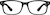 Front view of Rectangle Glasses 1212021 in Black thumbnail