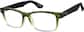 Angle view of Rectangle Glasses 1212034 in Green thumbnail
