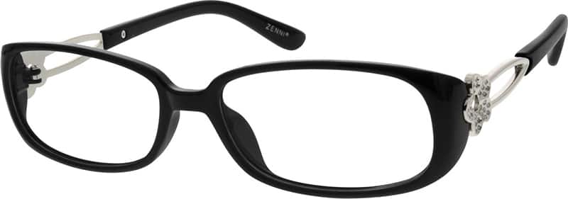 Angle view of Rectangle Glasses 121221 in Black