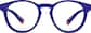 Front view of Round Glasses 1212216 in Blue thumbnail