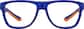 Front view of Rectangle Glasses 1212316 in Blue thumbnail