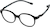 Angle view of Oval Glasses 1212921 in Black thumbnail