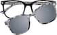Front view of Square Clip-on Sunglasses 1213221 in Black thumbnail