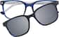 Front view of Square Clip-on Sunglasses 1213316 in Blue thumbnail