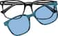 Front view of Square Clip-on Sunglasses 1213321 in Black thumbnail