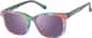 Angle view of Square Clip-on Sunglasses 1213324 in Green thumbnail