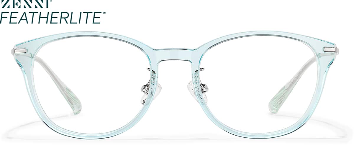 y♡Crystal Crystal Teal Softly Square Glasses #1213824 | Zenni Optical Canada