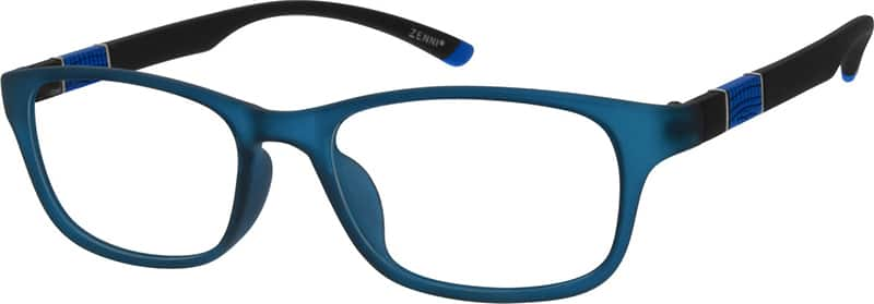 Angle view of Rectangle Glasses 121516 in Blue