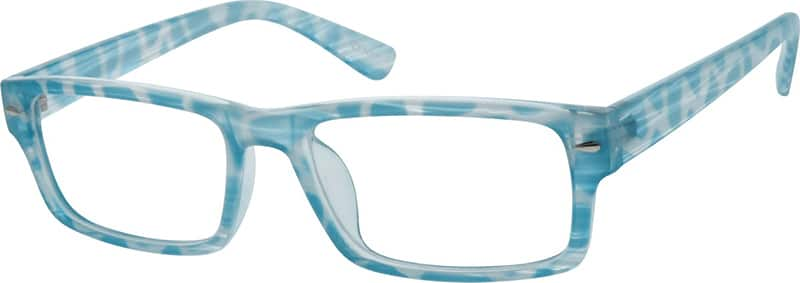 Angle view of Rectangle Glasses 122126 in Blue