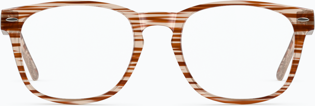 Front view of Square Glasses 123415 in Brown thumbnail