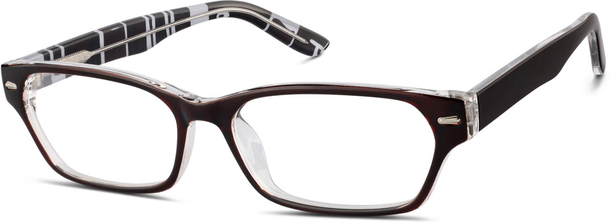 Zenni Womens Rectangle Prescription Glasses Brown Tortoiseshell Plastic Fu