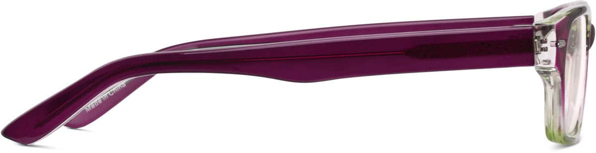 Side view of Rectangle Glasses 123517 in Purple