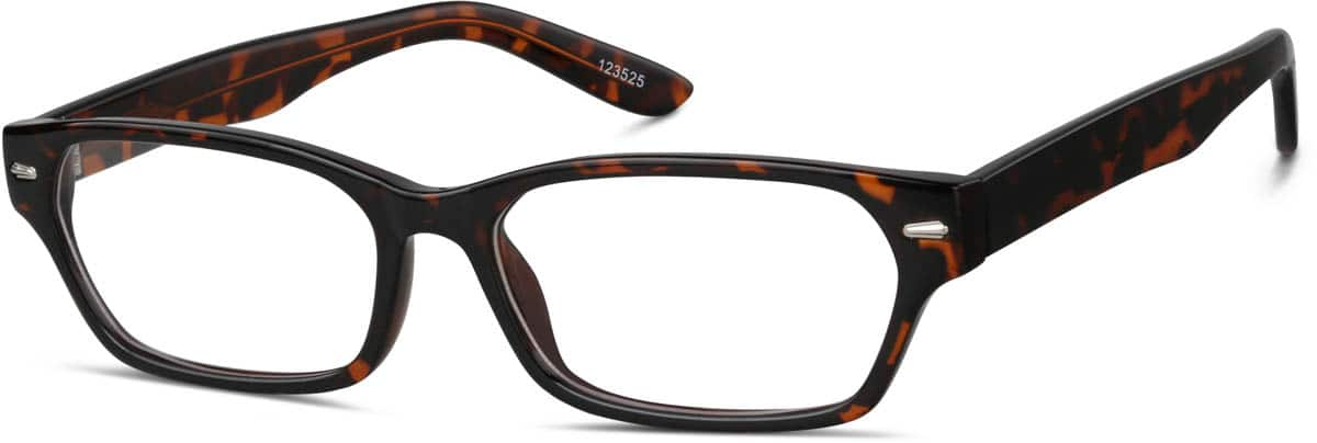 Angle view of Rectangle Glasses 123525 in Tortoiseshell