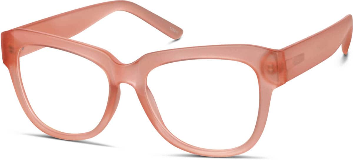 Angle view of Square Glasses 123919 in Papaya