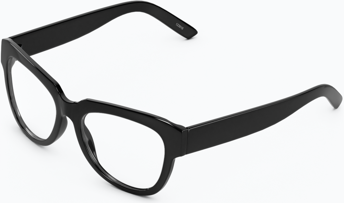Angle view of Square Glasses 123921 in Black thumbnail