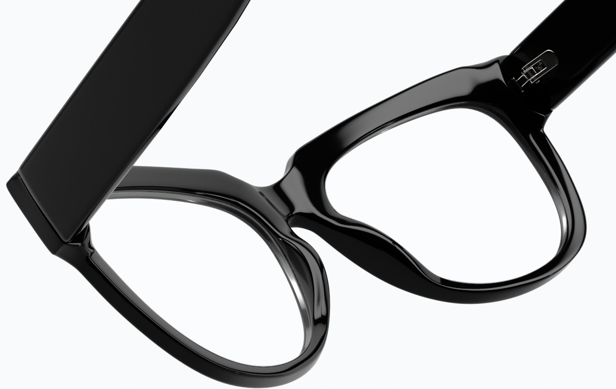 See-through view of Square Glasses 123921 in Black thumbnail