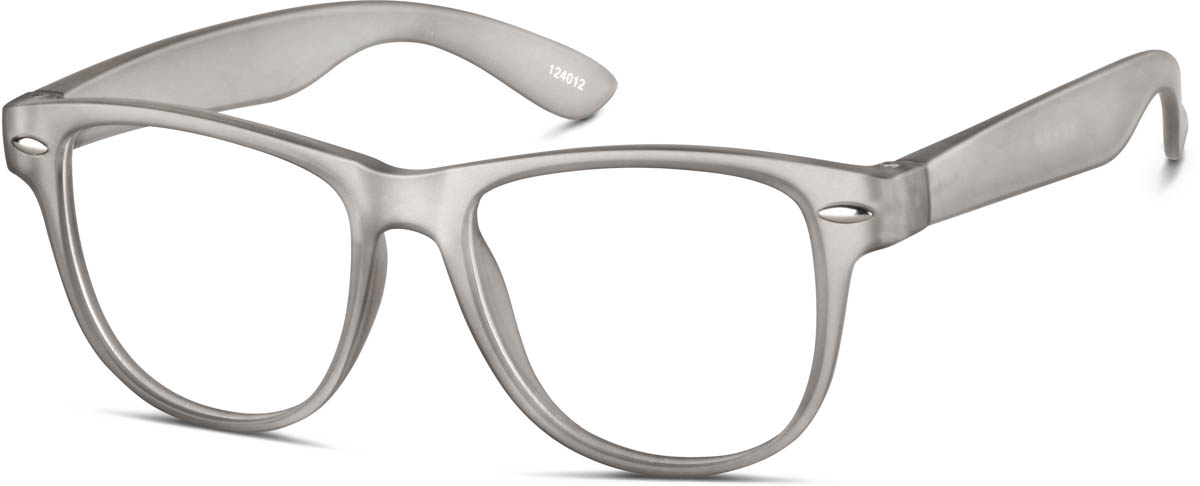 Zenni Kids Square Prescription Glasses Gray TR Full Rim Frame