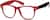 Angle view of Kid's Square Glasses 124018 in Red thumbnail