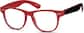 Angle view of Kid's Square Glasses 124018 in Red thumbnail