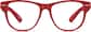 Front view of Kid's Square Glasses 124018 in Red thumbnail