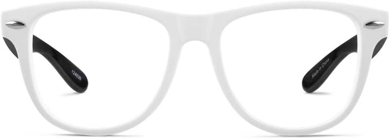 White Kid's Square Glasses