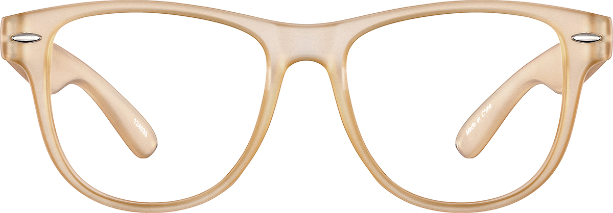 Cream Kid's Square Glasses
