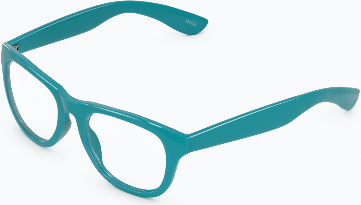 Angle view of Square Glasses 124116 in Teal thumbnail