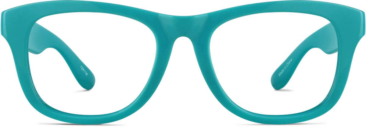 Front view of Square Glasses 124116 in Teal