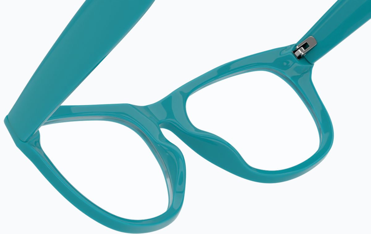See-through view of Square Glasses 124116 in Teal thumbnail
