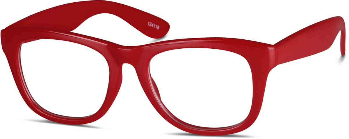 Angle view of Square Glasses 124118 in Red