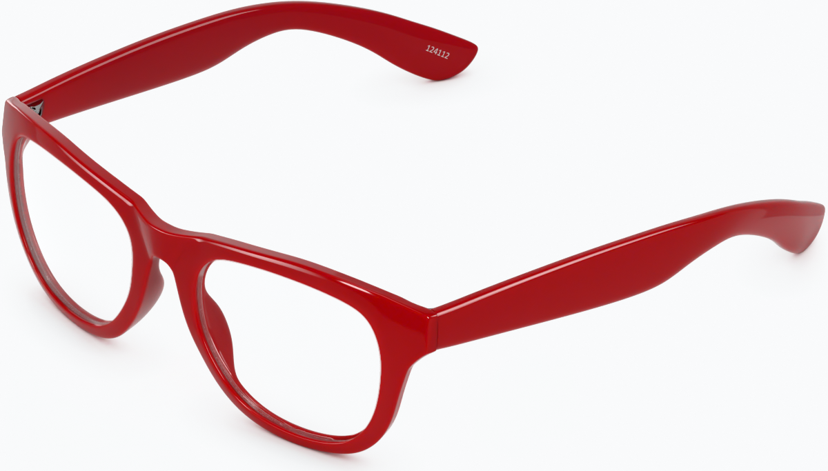Angle view of Square Glasses 124118 in Red thumbnail