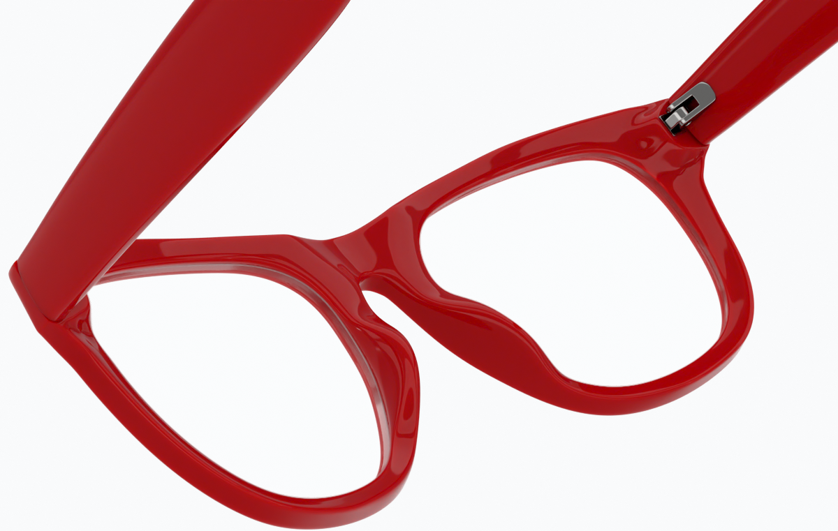 See-through view of Square Glasses 124118 in Red thumbnail