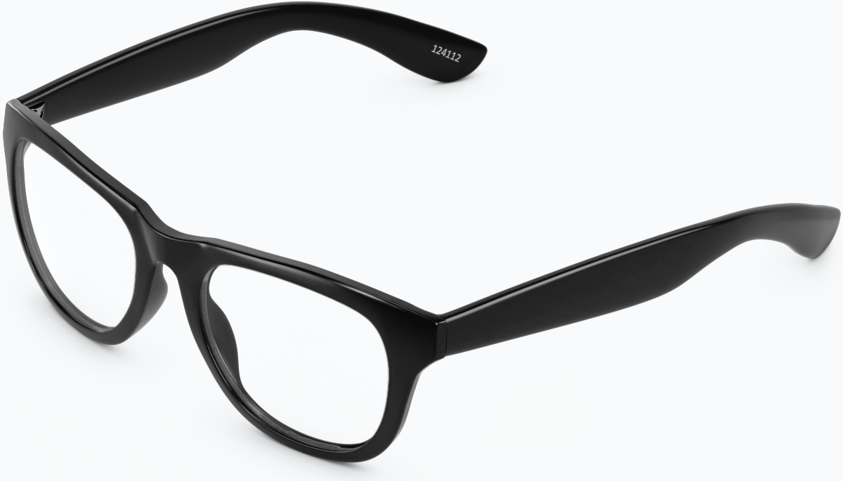 Angle view of Square Glasses 124121 in Black thumbnail